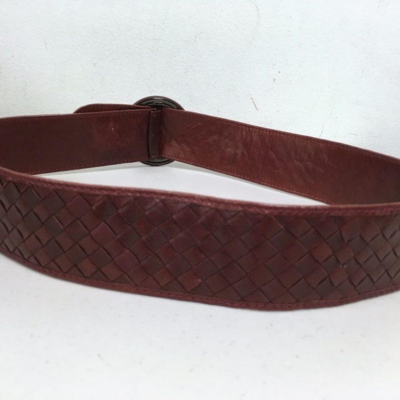 Parri Italy intrecciato braided woven leather red belt M New